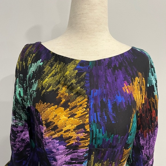 Milly of New York Multicolor‎ Abstract Print Women's Dress 4 - Picture 2 of 6